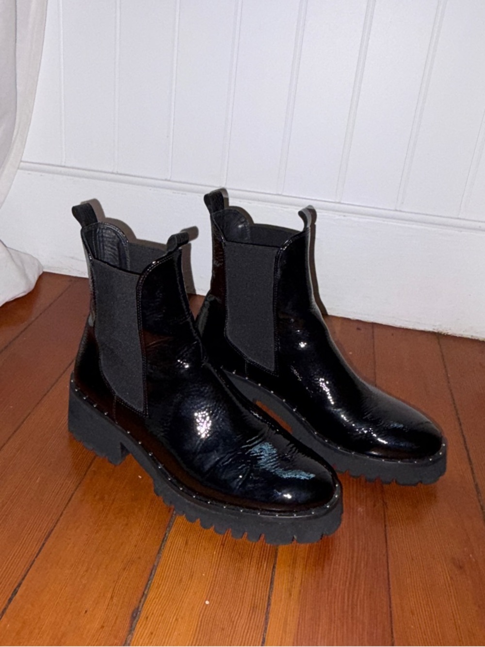 Freda Salvador Brooke Rain Resistant Boot Black Patent
